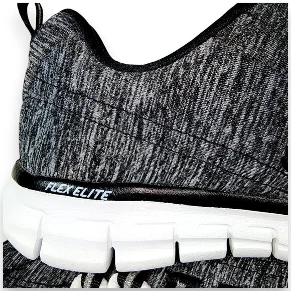 Sketchers-Women's SIZE 6- Memory Foam Elite Sneakers-Flex Elite-Black White - Picture 8 of 15